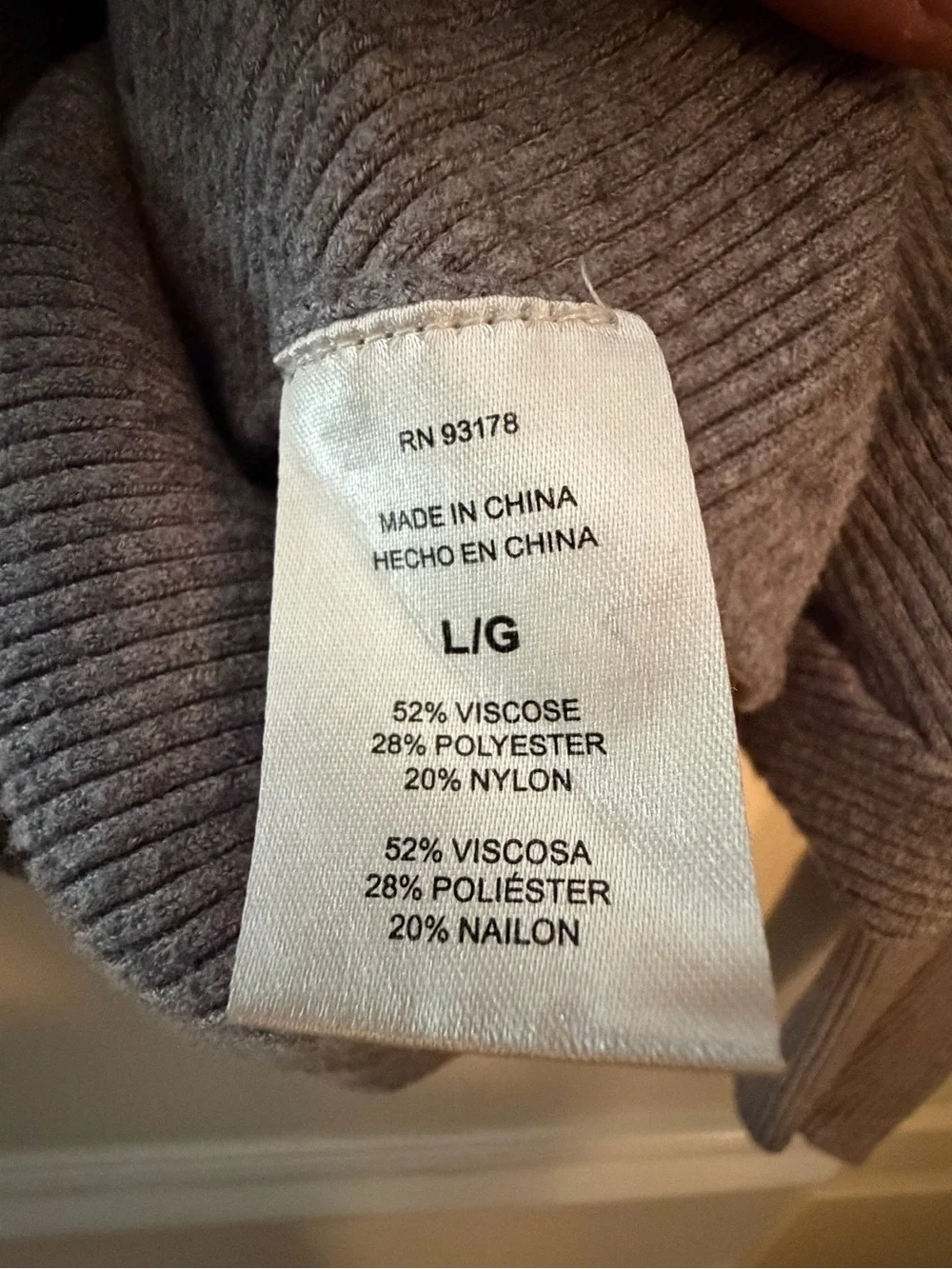Joan Vass Heather Gray Ribbed Crewneck Sweater